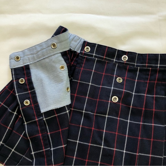Tommy Hilfiger school girl pleated skirt red/white/blue gold tone snap 4T - Picture 5 of 14